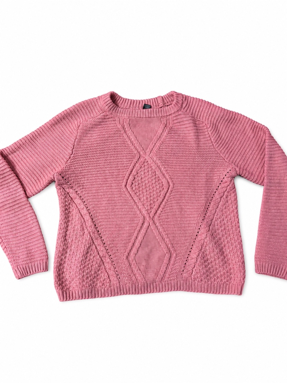 Charlotte Russe Dusty Pink Cable Knit Sweater – Size Medium